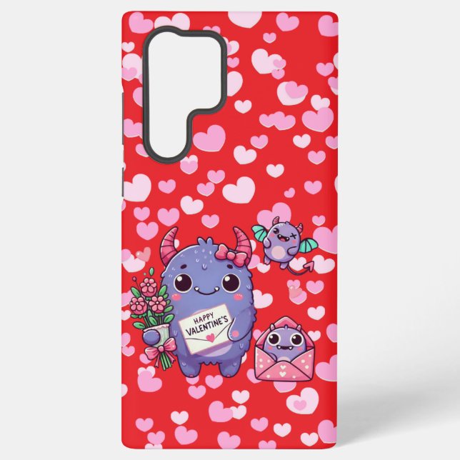 Funda Para Samsung Galaxy Día de San Valentín de monstruo lindo  (Reverso )