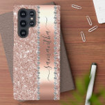 Funda Para Samsung Galaxy S22 Ultra Diamond Faux Bling Purpurina Calligraphy Rosa Gold<br><div class="desc">Cualquier purpurina o diamantes en diseño son fotos y simulados. Este diseño puede ser personalizado en el área proporcionada cambiando la foto y/o el texto. O puede personalizarse haciendo clic en Personalizar esta plantilla y, a continuación, eligiendo la opción de hacer clic en el personalizar y eliminando o cambiando el...</div>
