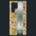 Funda Para Samsung Galaxy S22 Ultra Diamond Green Paisley Calligraphy Nombre Monograma<br><div class="desc">Cualquier purpurina o diamantes en diseño son fotos y simulados. Este diseño puede ser personalizado en el área proporcionada cambiando la foto y/o el texto. O puede personalizarse haciendo clic en Personalizar esta plantilla y, a continuación, eligiendo la opción de hacer clic en el personalizar y eliminando o cambiando el...</div>