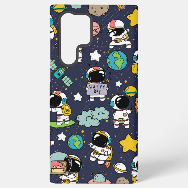 Funda Para Samsung Galaxy Dibujo animado del astronauta en el espacio exteri (Reverso )