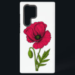 Funda Para Samsung Galaxy S22 Ultra Dibujo de amapola roja<br><div class="desc">Ilustracion vector dibujado a mano de una flor de amapola roja</div>