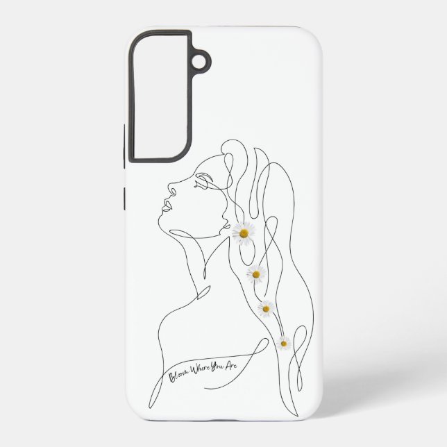 Funda Para Samsung Galaxy Dibujo de arte de línea de mujer - Bloom donde est (Reverso )