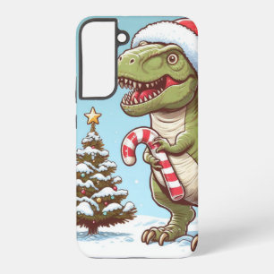 Funda Para Samsung Galaxy S22+ Dinosaurio de caramelo de Navidad lindo