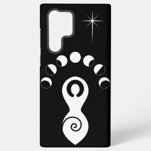 Funda Para Samsung Galaxy S22 Ultra Diosa espiral Fases lunares Blanco y Negro