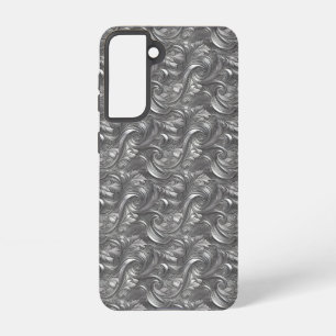 Funda Para Samsung Galaxy S21 Diseño abstracto de plata metálica para