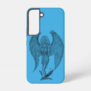 Funda Para Samsung Galaxy S22 Diseño de ángel negro y azul