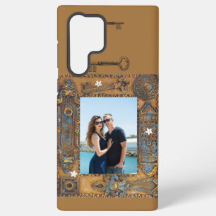 Funda Para Samsung Galaxy S22 Ultra Diseño de marco de llave esqueleto antiguo de foto