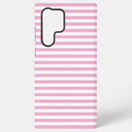 Funda Para Samsung Galaxy S22 Ultra Diseño de Patrón de Raya Vertical Rosa Blanco