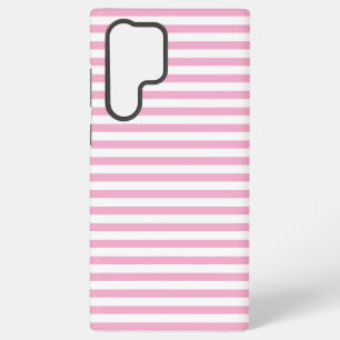 Funda Para Samsung Galaxy S22 Ultra Diseño de Patrón de Raya Vertical Rosa Blanco