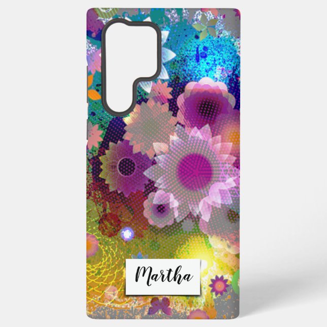 Funda Para Samsung Galaxy Diseño de resumen floral personalizado (Reverso )
