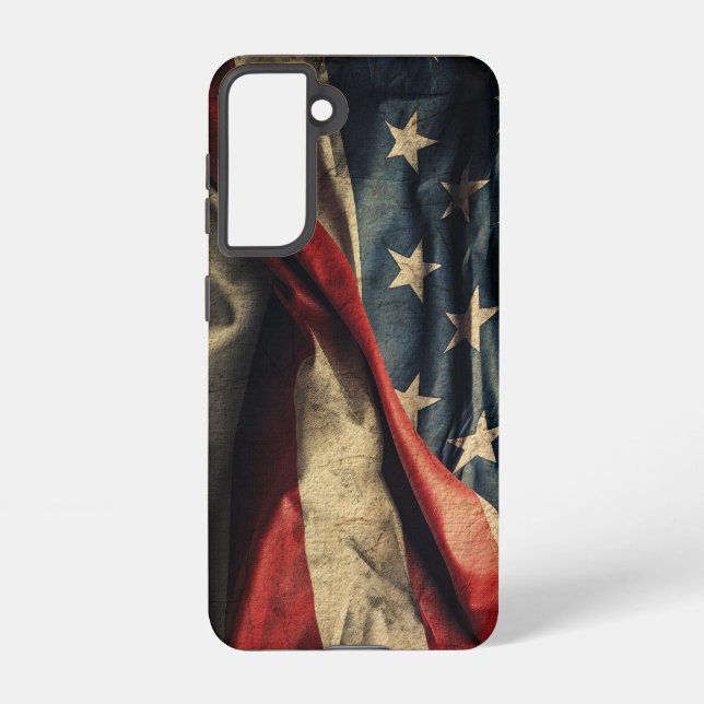 Funda Para Samsung Galaxy Diseño de tela ondulada de bandera estadounidense (Reverso )