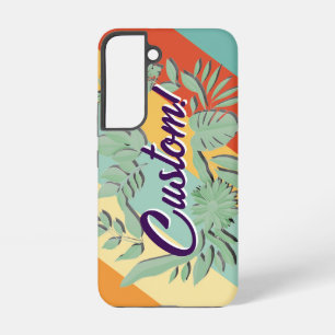 Funda Para Samsung Galaxy S22 Diseño de texto botánico colorido y vibrante