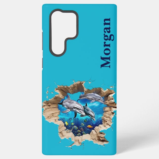 Funda Para Samsung Galaxy Diseño delfín personalizado - regalo para niños y  (Reverso )