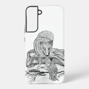 Funda Para Samsung Galaxy S22+ Diseño en blanco y negro de Wolf y Raven