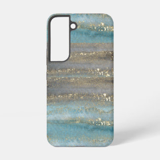 Funda Para Samsung Galaxy S22 Diseño Estético de Purpurina Azul Acuarela