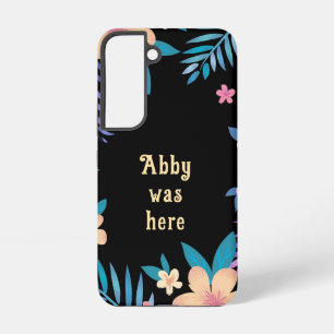 Funda Para Samsung Galaxy S22 Diseño floral hawaiano en negro