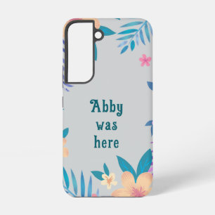 Funda Para Samsung Galaxy S22 Diseño Floral Hawaiano sobre Gris