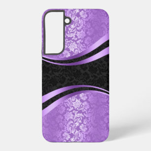 Funda Para Samsung Galaxy S22+ Diseño geométrico dinámico en púrpura y negro