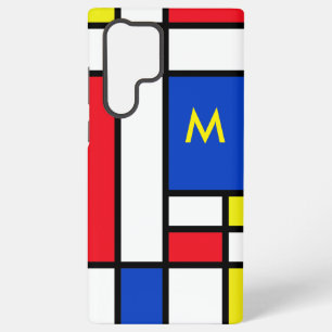 Funda Para Samsung Galaxy S22 Ultra Diseño geométrico inspirado en Mondrian Arte abstr