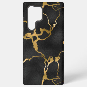 Funda Para Samsung Galaxy S22 Ultra Diseño glamuroso de patrón negro y dorado de lujo