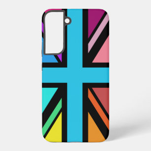 Funda Para Samsung Galaxy S22+ Diseño multicolor y negro de la Union Jack/Bandera