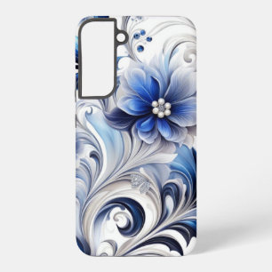 Funda Para Samsung Galaxy S22+ Diseño suave Blue Floral Pastel