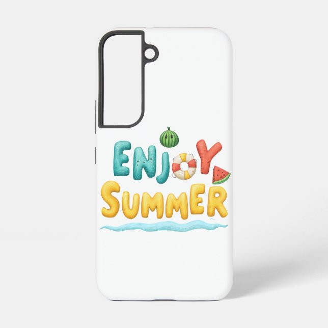 Funda Para Samsung Galaxy Disfrutar del Ilustracion de texto de verano (Reverso )