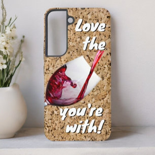 Funda Para Samsung Galaxy S22 Divertido amor El vino que estás con el mensaje