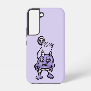 Funda Para Samsung Galaxy S22 Divertido Demon Purple Cute Whimsigoth Nombre
