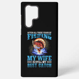 Funda Para Samsung Galaxy S22 Ultra Divertido esposo pescador cita a mi esposa es mejo