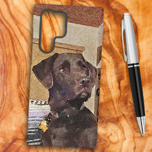 Funda Para Samsung Galaxy S22 Ultra Diviértete con Labrador Retriever de chocolate en