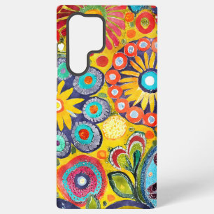Funda Para Samsung Galaxy S22 Ultra Diviértete con patrón de flores hippie