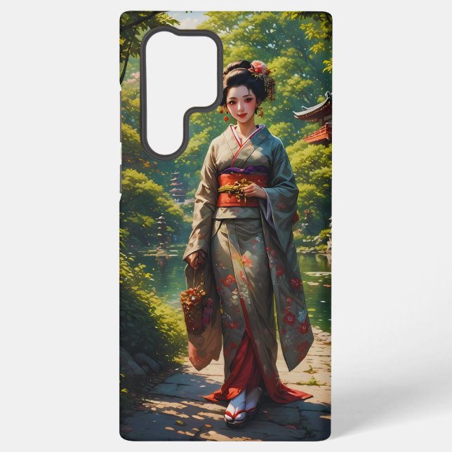Funda Para Samsung Galaxy Doncella del Jardín Verde (Reverso )