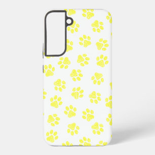 Funda Para Samsung Galaxy S22+ Doodle Paws, Patas de Perro, Patas Amarillas