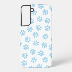 Funda Para Samsung Galaxy S22+ Doodle Paws, Patas de Perro, Patas Azules de Bebé