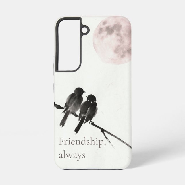 Funda Para Samsung Galaxy Dos pájaros Sumi-E | Amistad, Siempre | (Reverso )
