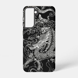 Funda Para Samsung Galaxy S21 Dragón blanco y negro