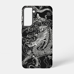 Funda Para Samsung Galaxy S21 Dragón blanco y negro