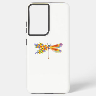 Funda Para Samsung Galaxy S21 Ultra Dragón de flores amarillas