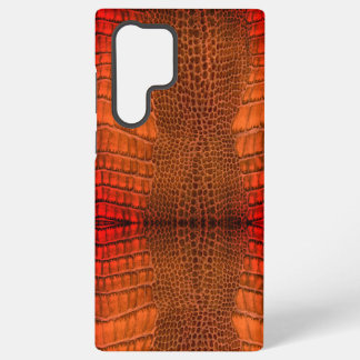 Funda Para Samsung Galaxy S22 Ultra Dragón en piel de imitación Naranja brillante