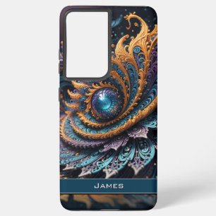 Funda Para Samsung Galaxy S21 Ultra Dragon Eye Moderno Abstracto Nombre fractal geomét