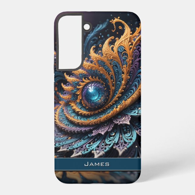 Funda Para Samsung Galaxy Dragon Eye Moderno Abstracto Nombre fractal geomét (Reverso )