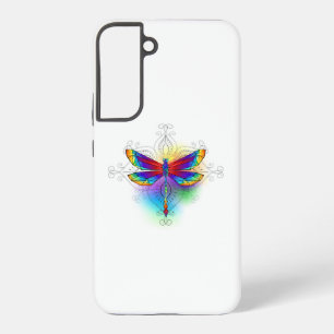 Funda Para Samsung Galaxy S22+ Dragón poligonal arcoiris