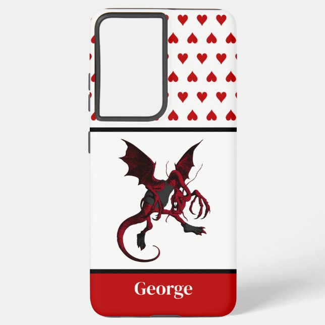 Funda Para Samsung Galaxy Dragón rojo jabberwocky ventila a Alicia en el paí (Reverso )