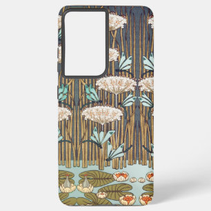 Funda Para Samsung Galaxy S21 Ultra Dragonflies Water Lilies Marsh Art Nouveau