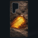 Funda Para Samsung Galaxy S22 Ultra Dragonfly Wing in Amber<br><div class="desc">Experience the "Impossible Canvas" with this glowing prehistoric specimen. This case showcases a 3D-rendered dragonfly wing trapped in a translucent teardrop of golden amber, set into dark slate rock. The internal glow of the amber creates a striking contrast against the dark stone. Carefully positioned to avoid camera interference, this design...</div>