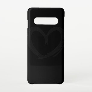 Funda Para Samsung Galaxy S10 Drawn black romantic heart
