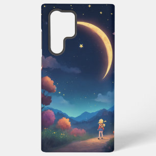 Funda Para Samsung Galaxy S22 Ultra Dreamy Crescent Moon Night Design