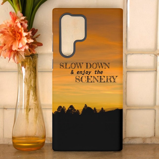 Funda Para Samsung Galaxy Dreamy Prairie Hills At Sunset Personalized (Samsung phone case back with template text)