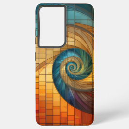 Funda Para Samsung Galaxy S21+ Dubman Does Design: Glowing Fibonacci Spiral Art
